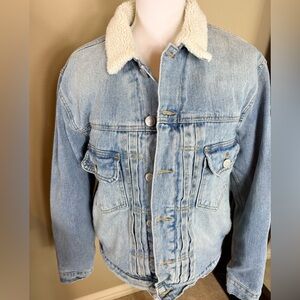 Pac Sun Denim Sherpa-Lined Jacket size medium